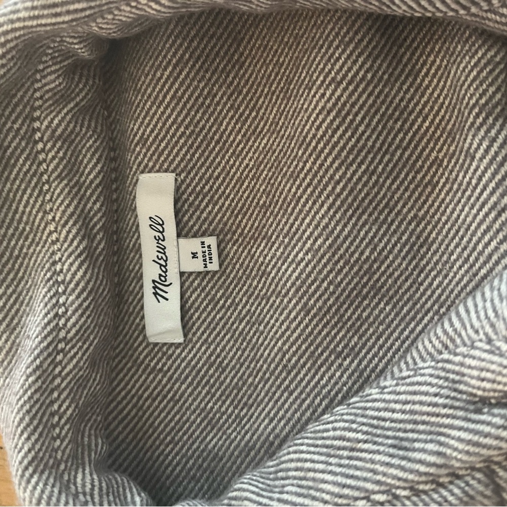 Madewell Gray Striped Button Down Shirt